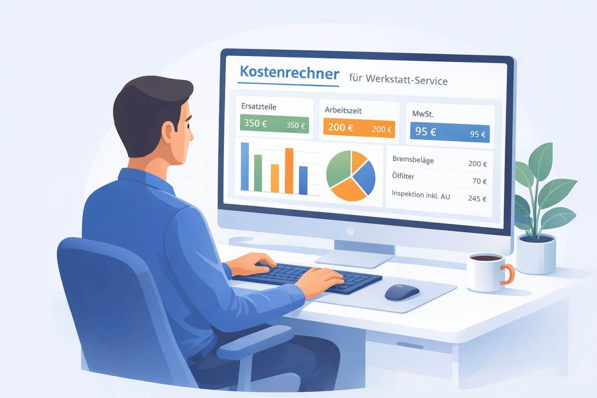 Online Kostenrechner für Werkstatt-Service GenKI-Bild: Online Kostenrechner für Werkstatt-Service